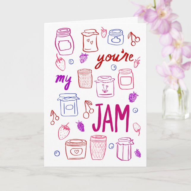 Cartão YOURE MY JAM Cute Jars Illustration Dia de os namo (Orquídea)