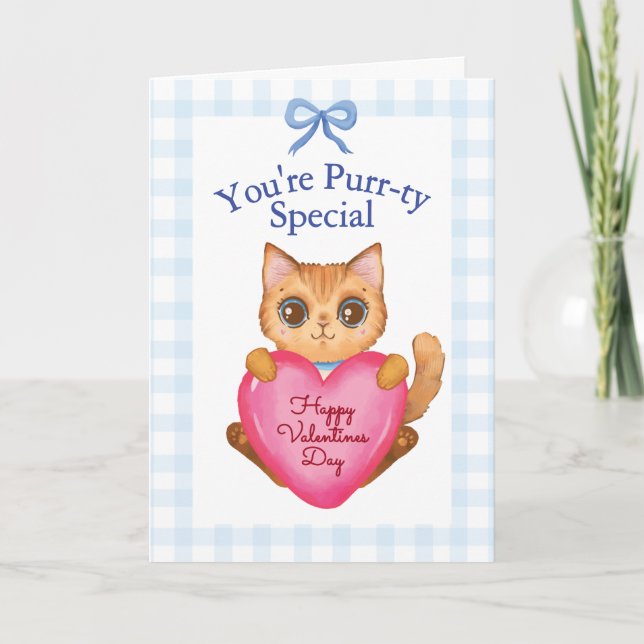 Cartão You're Purr-ty Special Kitty Cat Valentine's Day (Frente)