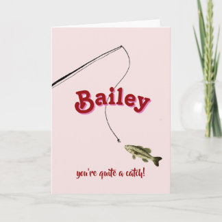 Cartão You're Quite a Catch Pink Fishing Valentine's Card