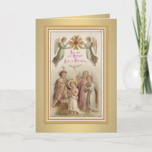 Cartão Youth Baptism w/Jesus, John the Baptist, Angels