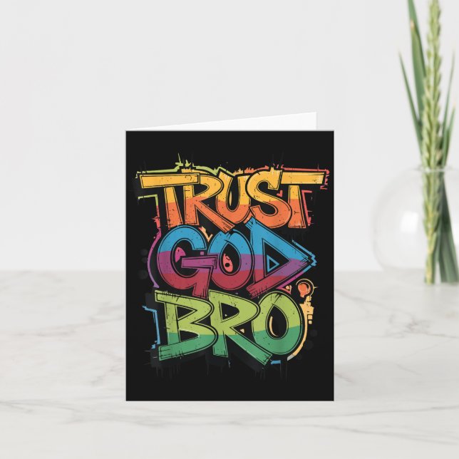 Cartão Youth Trust God Bro Funny Christian Boy Son Brothe (Frente)