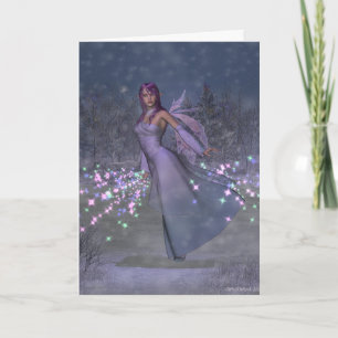 Cartão Yule Fairy Saudações