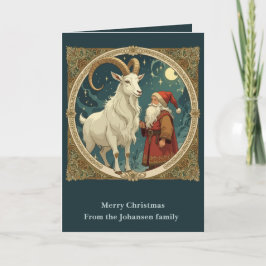 Cartão Yule Goat And Jultomten Scandinavian Mythology