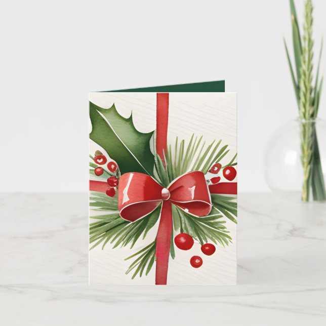 Cartão Yuletide Saudações e Natal (Frente)