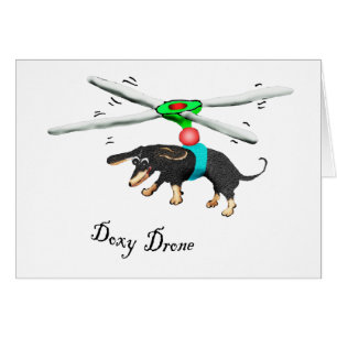 Cartão Zangão do Doxy, vôo do dachshund com um zangão
