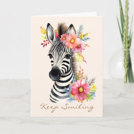 Cartão Zebra com Aquarela e Terra Floral