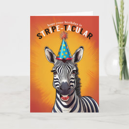Cartão Zebra de aniversário para STRIPEtacular