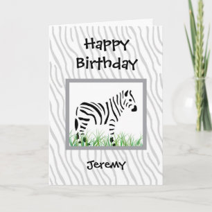Cartão Zebra em fundo branco