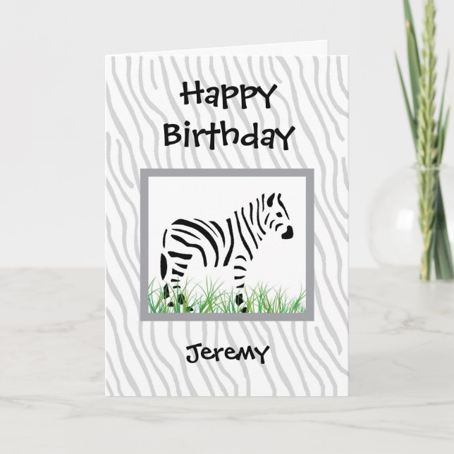 Cartão Zebra em fundo branco (Frente)