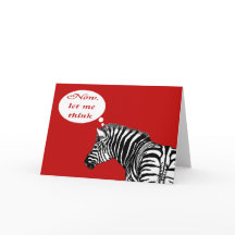 Zebra em vermelho, pensando, deve ser seu