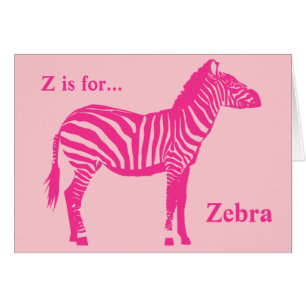 Cartão Zebra - Fúcsia e rosa claro