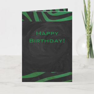 Cartão Zebra Monograma Impressão preto e verde