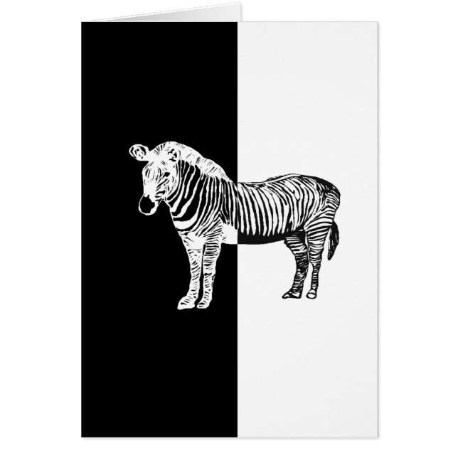 Cartão zebra negra e branca (Frente)