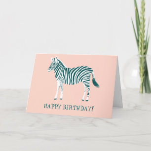 CARTÃO ZEBRA PERSONALIZADA E COLORIDA NO ANIVERSÁRIO