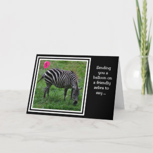 Cartão Zebra Pink 5 Birday