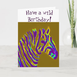Cartão Zebra Purple Dourado Birday