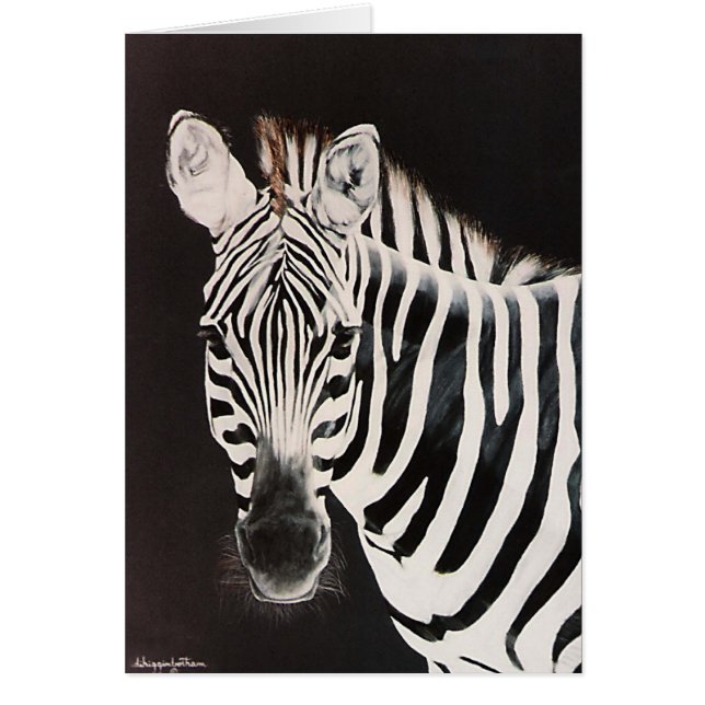 Cartão Zebra que enfrenta à esquerda (Frente)