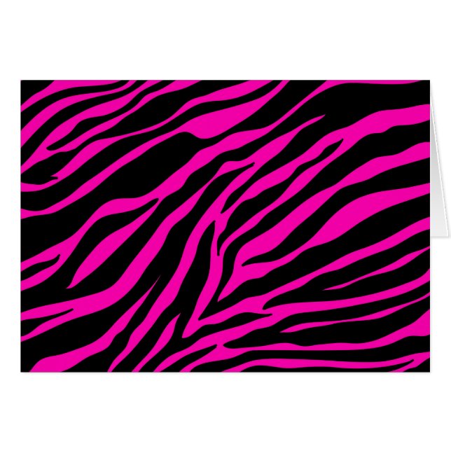 Cartão zebra rosa (Frente Horizontal)