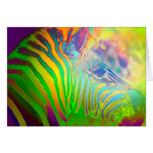 Cartão Zebra selvagem psicadélico da vida