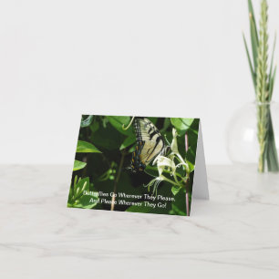 Cartão Zebra Swallowtail Em Honeysuckle