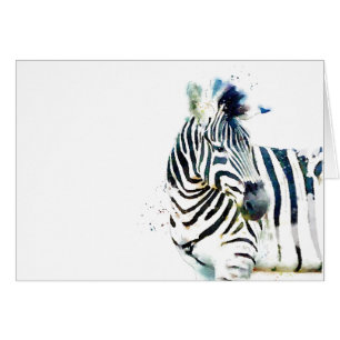 Cartão Zebra Watercolor