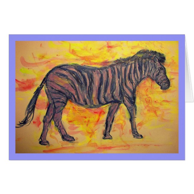 Cartão zebras roxas (Frente Horizontal)