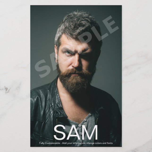 Cartão Zed Comp de Foto de 2 lados Ator (Frente)