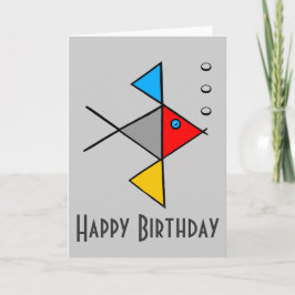 Cartão Zen Angel Fish Happy Birday Card
