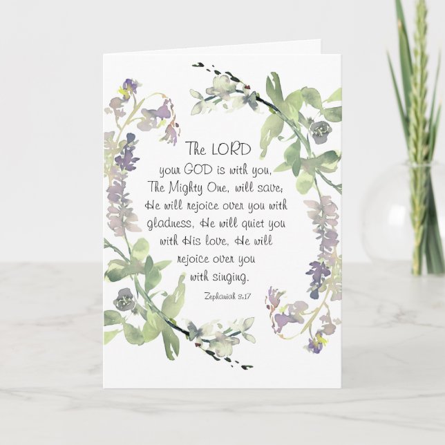 Cartão Zephaniah 3:17 Ele vai se divertir com você (Frente)