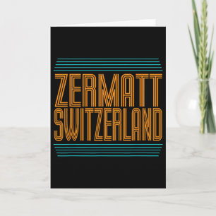 Cartão Zermatt Suíça Esqui Alpino Retro Alpes Suíços