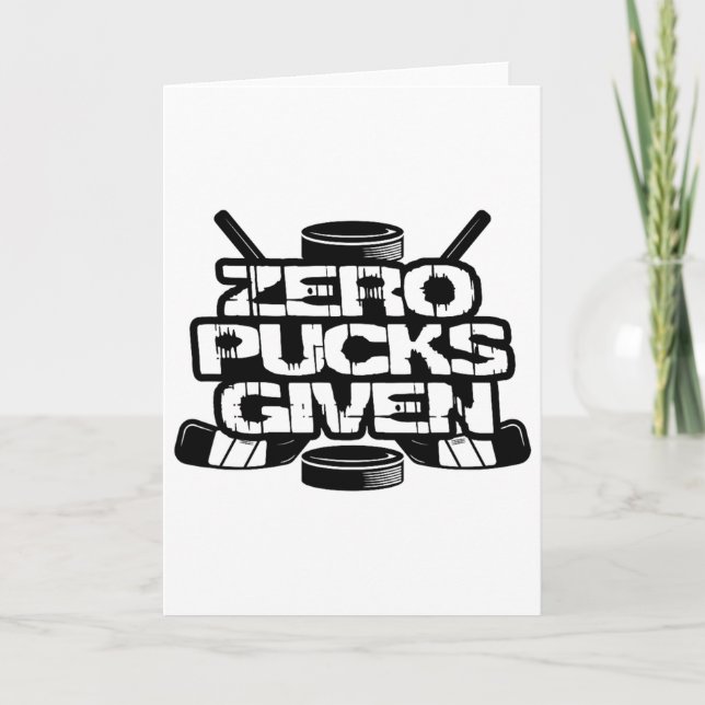 Cartão Zero Pucks Dado Piadas de Hóquei no Gelo (Frente)