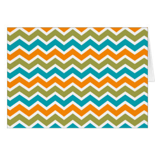 Cartão Ziguezague tribal vibrante do pavão