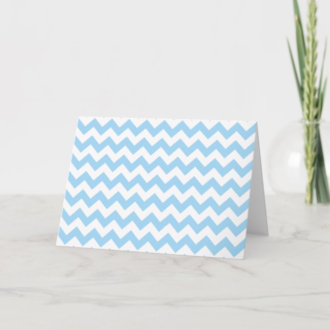 Cartão Zigzag Azul, Chevron Azul, Padrão Geométrico (Frente)