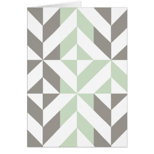 Cartão ZigZag Geométrico de Sage Green e Silver