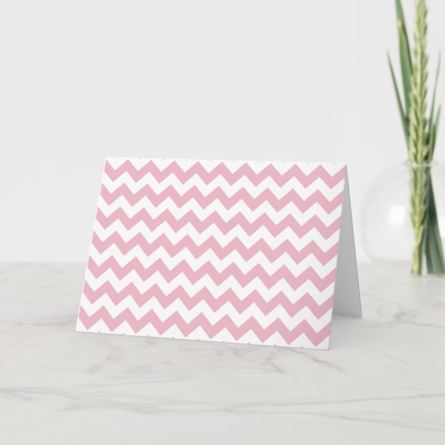 Cartão Zigzag Rosa, Chevron Rosa, Padrão Geométrico (Frente)