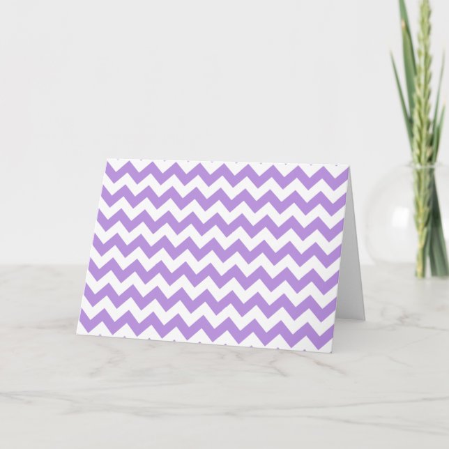 Cartão Zigzag Roxo, Chevron Roxo, Padrão Geométrico (Frente)