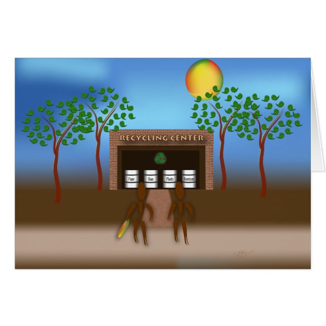 Cartão Zinglees ~ Reciclagem (Frente Horizontal)