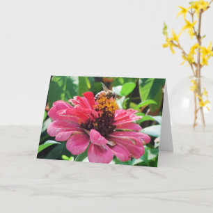 Cartão Zinnia Honey Bee
