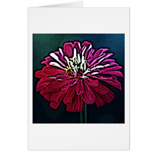 Cartão Zinnia Woodcut (Frente)