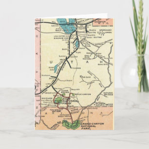 Cartão Zion - Grand Canyon Vintage Map