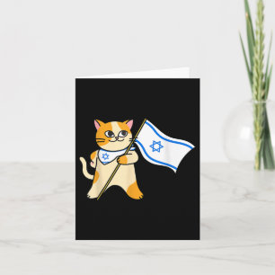 Cartão Zionista Cat Israelita Flag Pro-israel Jewish