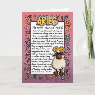 Cartão Zodiac - Aries Fun Facts