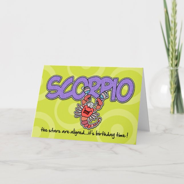 Cartão Zodiac Birthday - Scorpio (Frente)