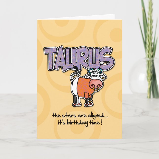 Cartão Zodiac Birthday - Taurus (Frente)
