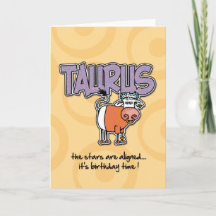 Cartão Zodiac Birthday - Taurus