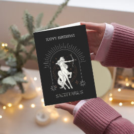 Cartão Zodiac Feliz Aniversário Místico Sagitário