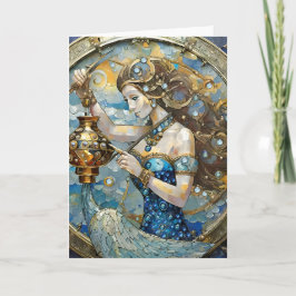 Cartão Zodíaco - Aquário, O Portador De Água