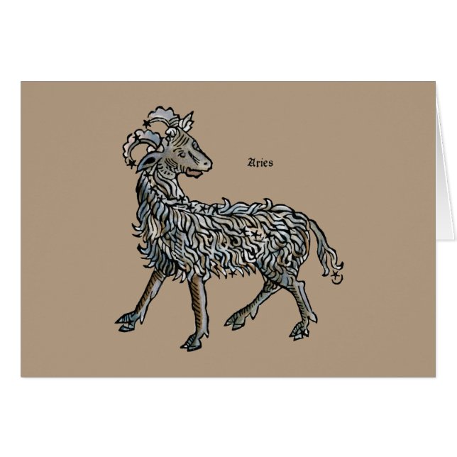 Cartão Zodíaco: Aries, 1482 (Frente horizontal)