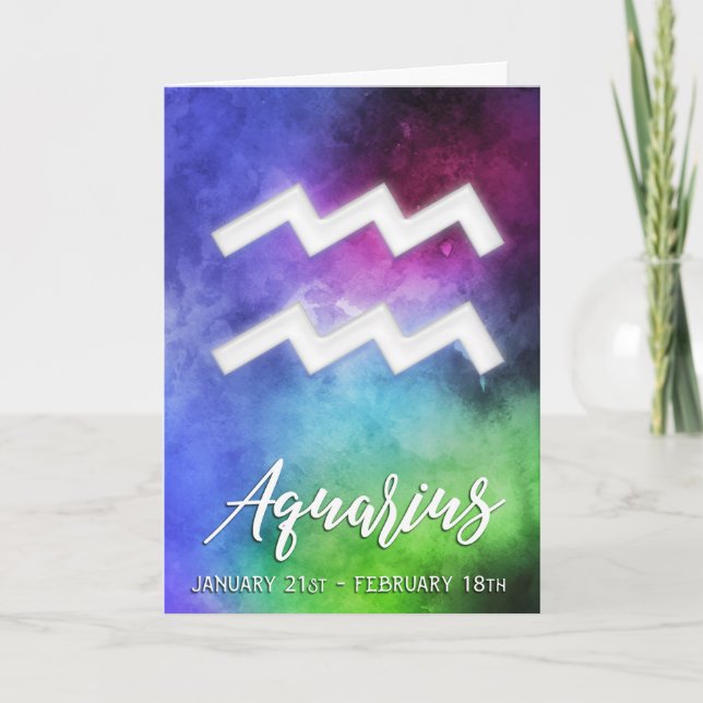 Cartão Zodíaco: Datas de Aquário (Frente)