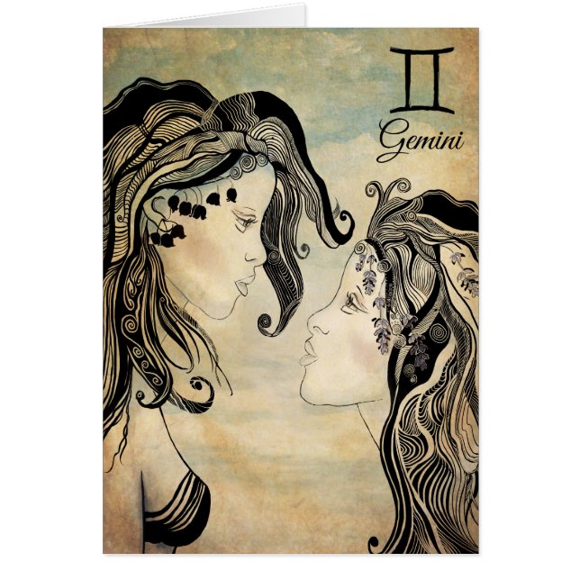 Cartão Zodíaco dos Gêmeos (Frente)